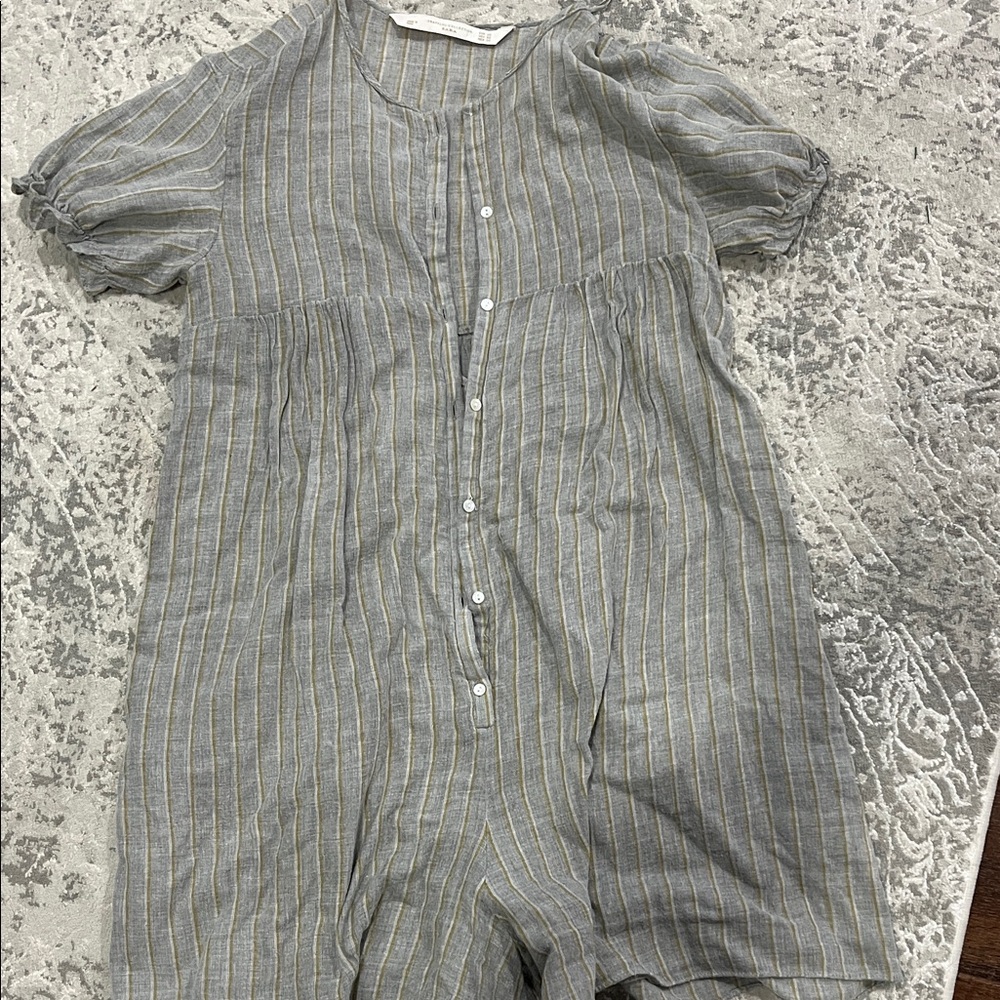 Zara Gray Striped Mini Dress